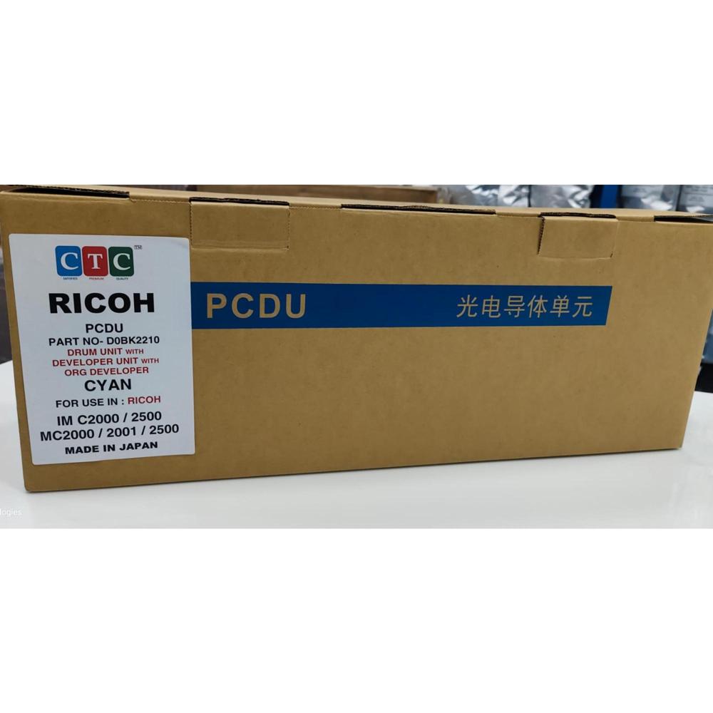 RICOH DRUM UNIT WITH DEVELOPER UNIT WITH ORG DEVELOPER CYAN IM C2000 / 2500 / MC2000 / 2001 CTC