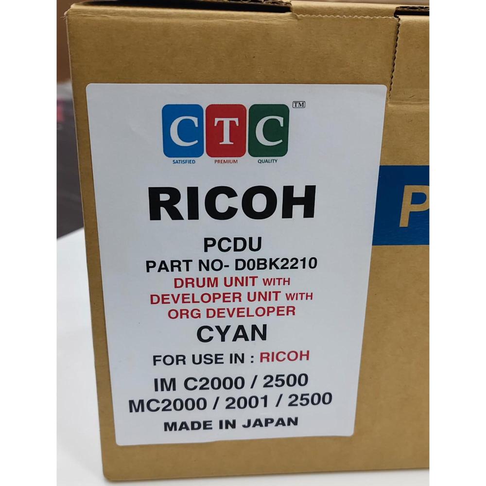 RICOH DRUM UNIT WITH DEVELOPER UNIT WITH ORG DEVELOPER CYAN IM C2000 / 2500 / MC2000 / 2001 CTC