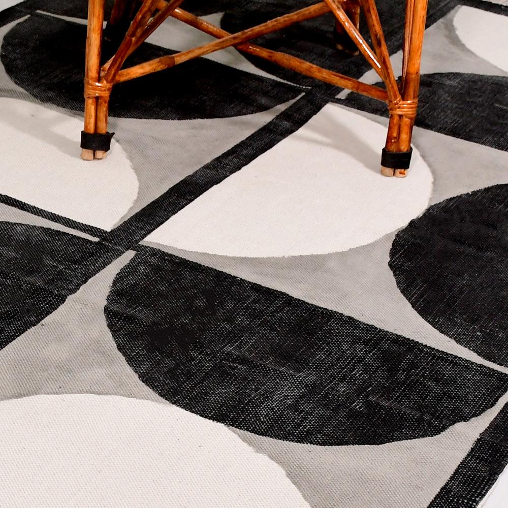 Washable Handmade Cotton Geometric Rug Block Printed Area Rug