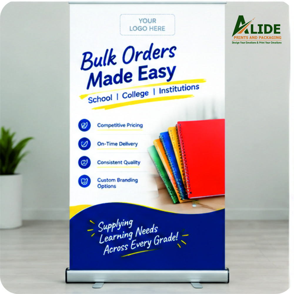 Rollup Standee - Color: Black & Stell