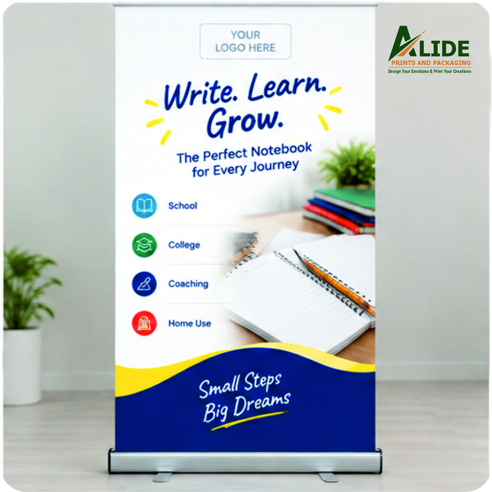 Rollup Standee - Color: Black & Stell