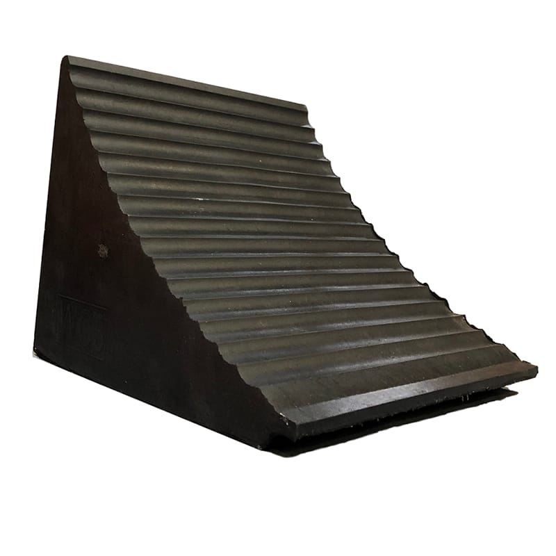 Rubber Wheel Chocks - Rubber Material, 240x160x180 Mm Size, Black Color | Ideal For Blocking Vehicles During Loading And Unloading