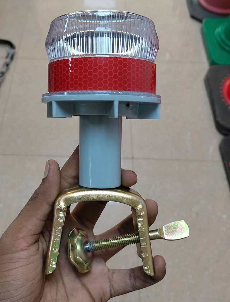 Barricade Solar Blinker - Red/grey Color | Road Safety Features, Durable Design, Energy Efficient
