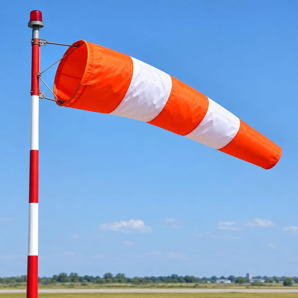 Commercial Wind Sock - Color: Orange And White