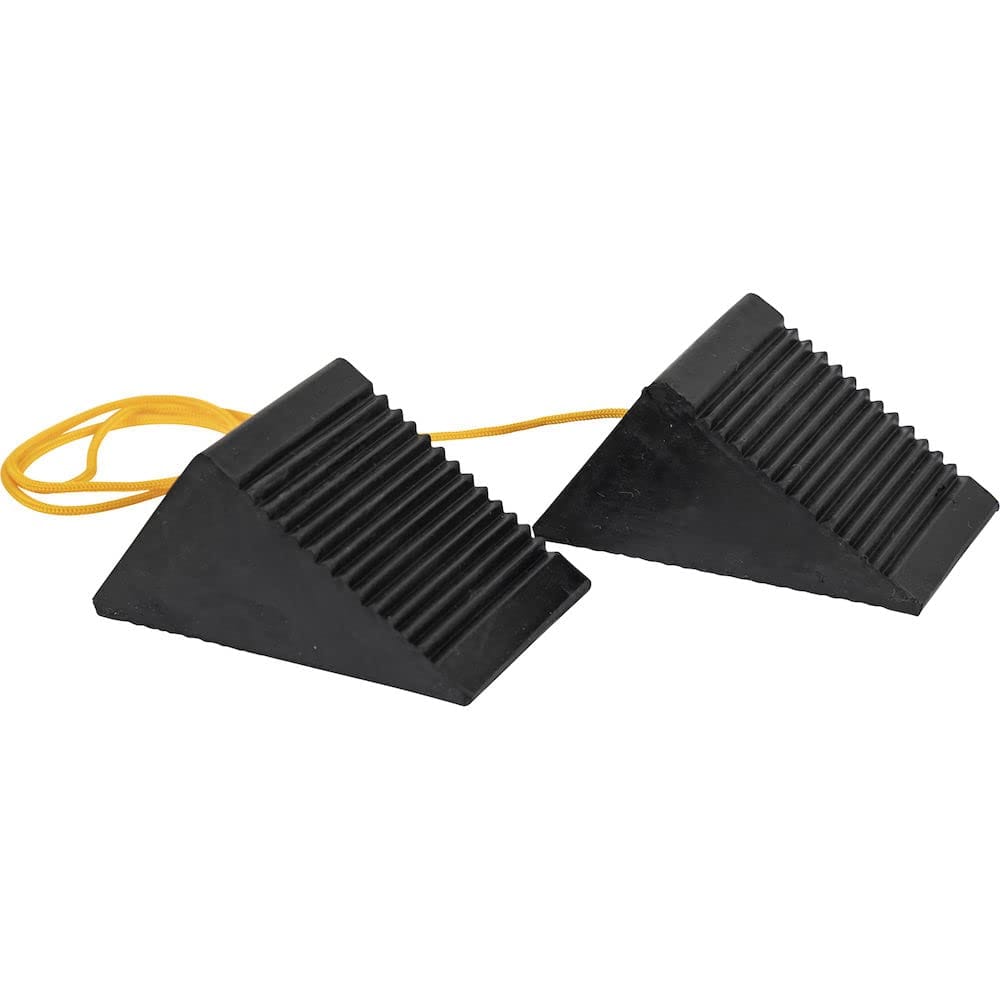 L Shape Rubber Wheel Chock - Sturdy Rubber Material, Black Color | Designed To Prevent Accidental Movement With Tire-hugging Curve