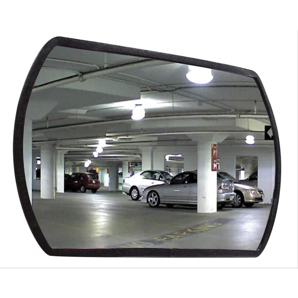 12x18 Inch Rectangular Convex Mirror - Color: Black And Silver