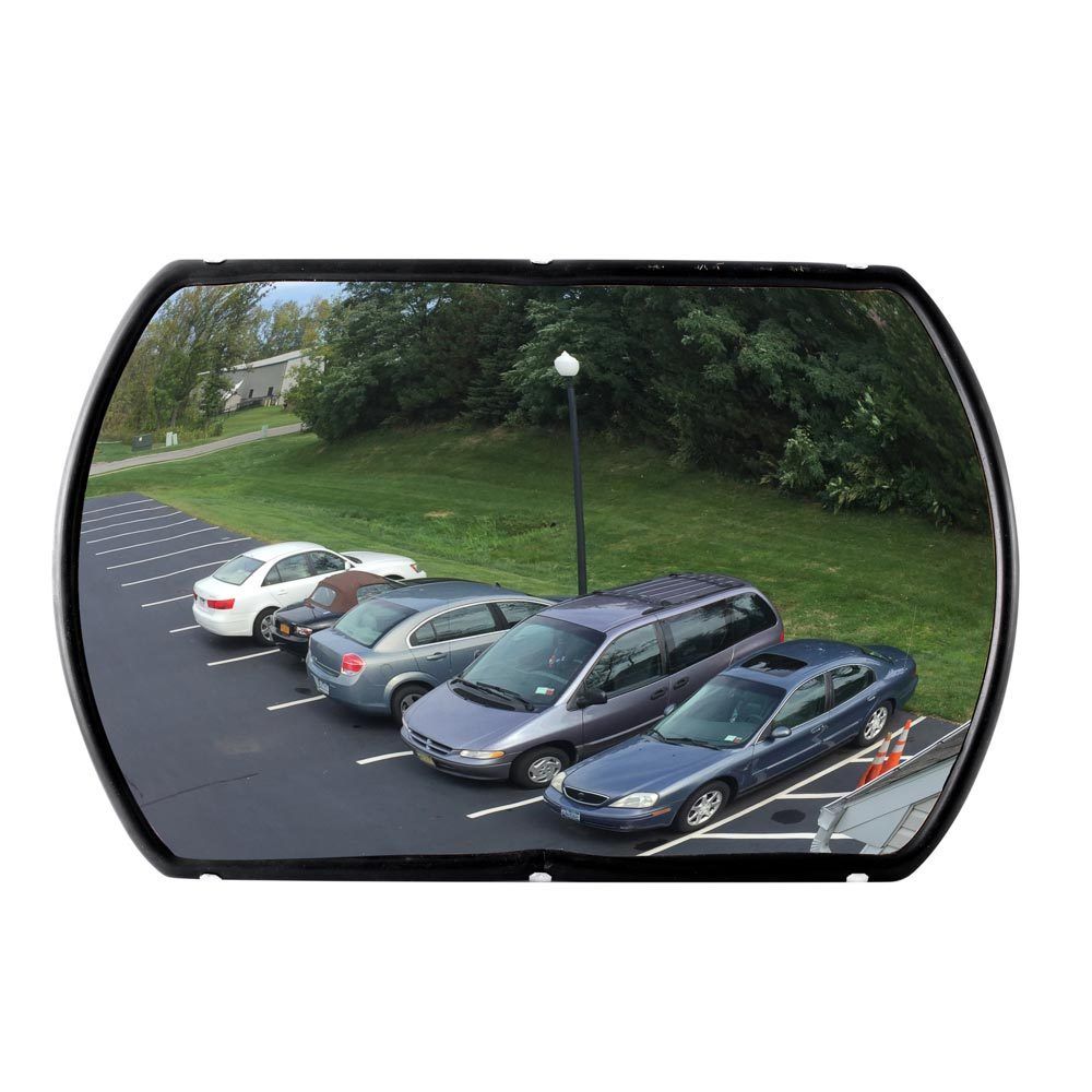 12x18 Inch Rectangular Convex Mirror - Color: Black And Silver