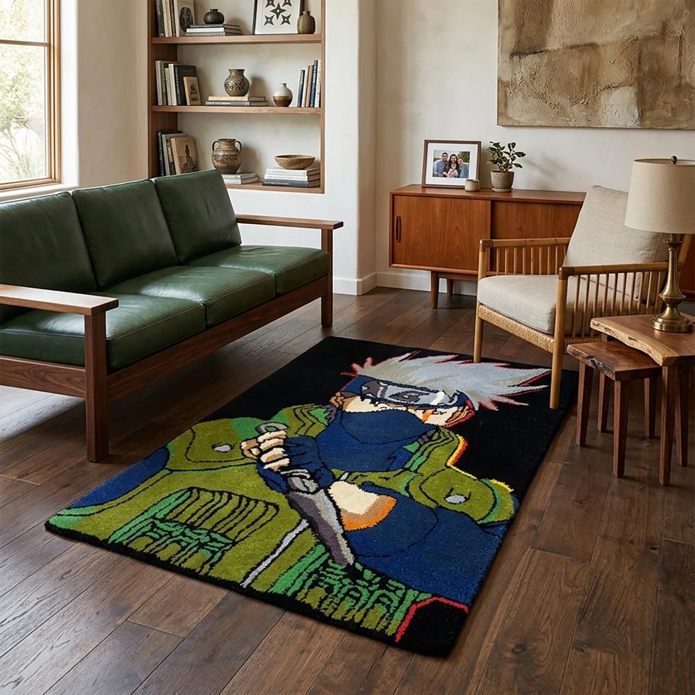 Anime Rug Tufted Wool Rug Handmade Custom Area Rug - Backing Material: Canvas Latex