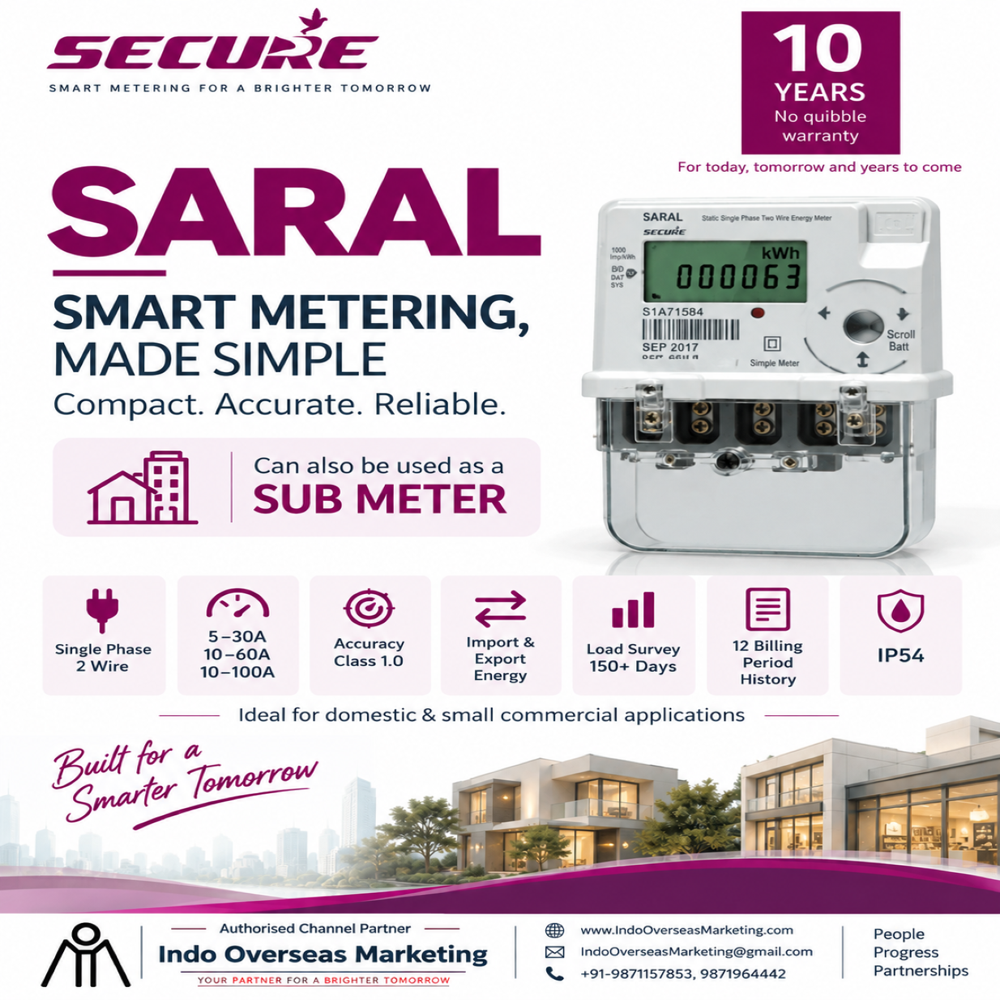 SECURE Meters - SARAL Single Phase Energy Meter