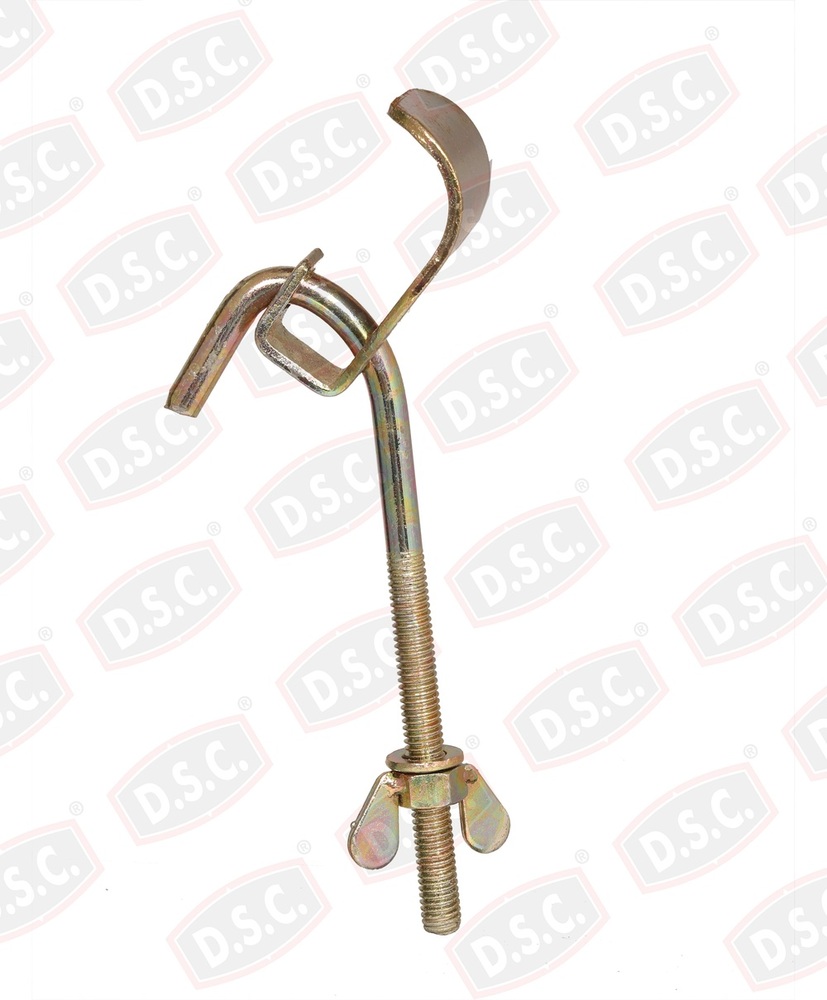 Ladder Clamp - Mild Steel, Galvanized Finish, Metallic | Hook-and-clamp With Manual Lock, High Tensile Strength, Anti-slip
