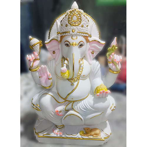 White Marble Ganesh Ji - Size: 30 Inch