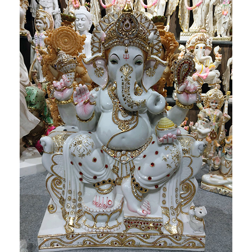 Marble Ganesh Ji - Size: 2 Ft