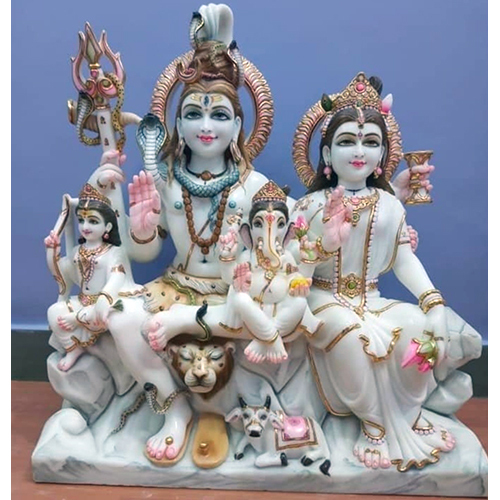 White Marble Gori Shankar - Size: 3 Ft