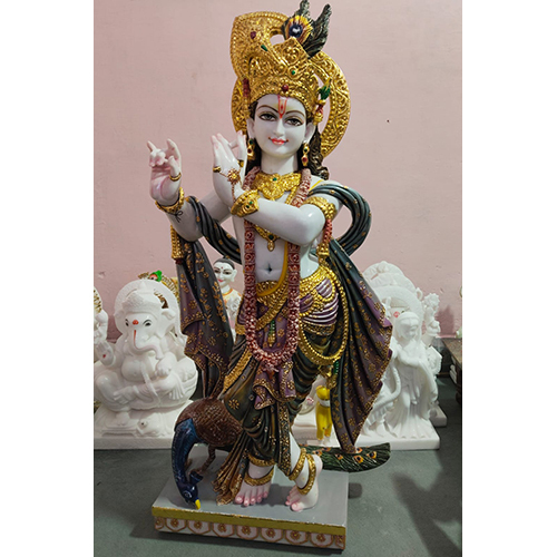 Marble Krishna Ji - Size: 4 Ft