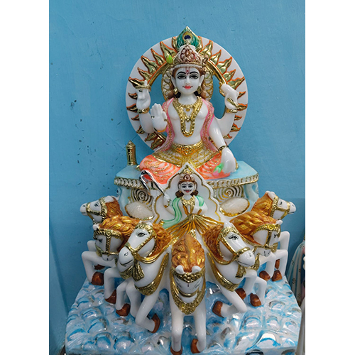 Marble Surya Dev - Size: 2 Ft