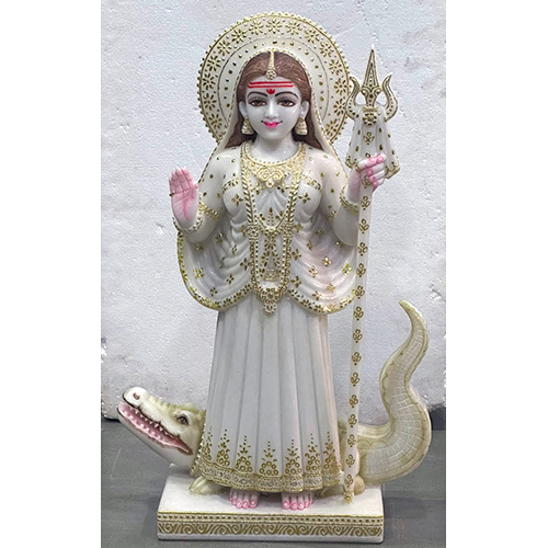 White Marble Khodiyar Mata - Size: 18 Inch