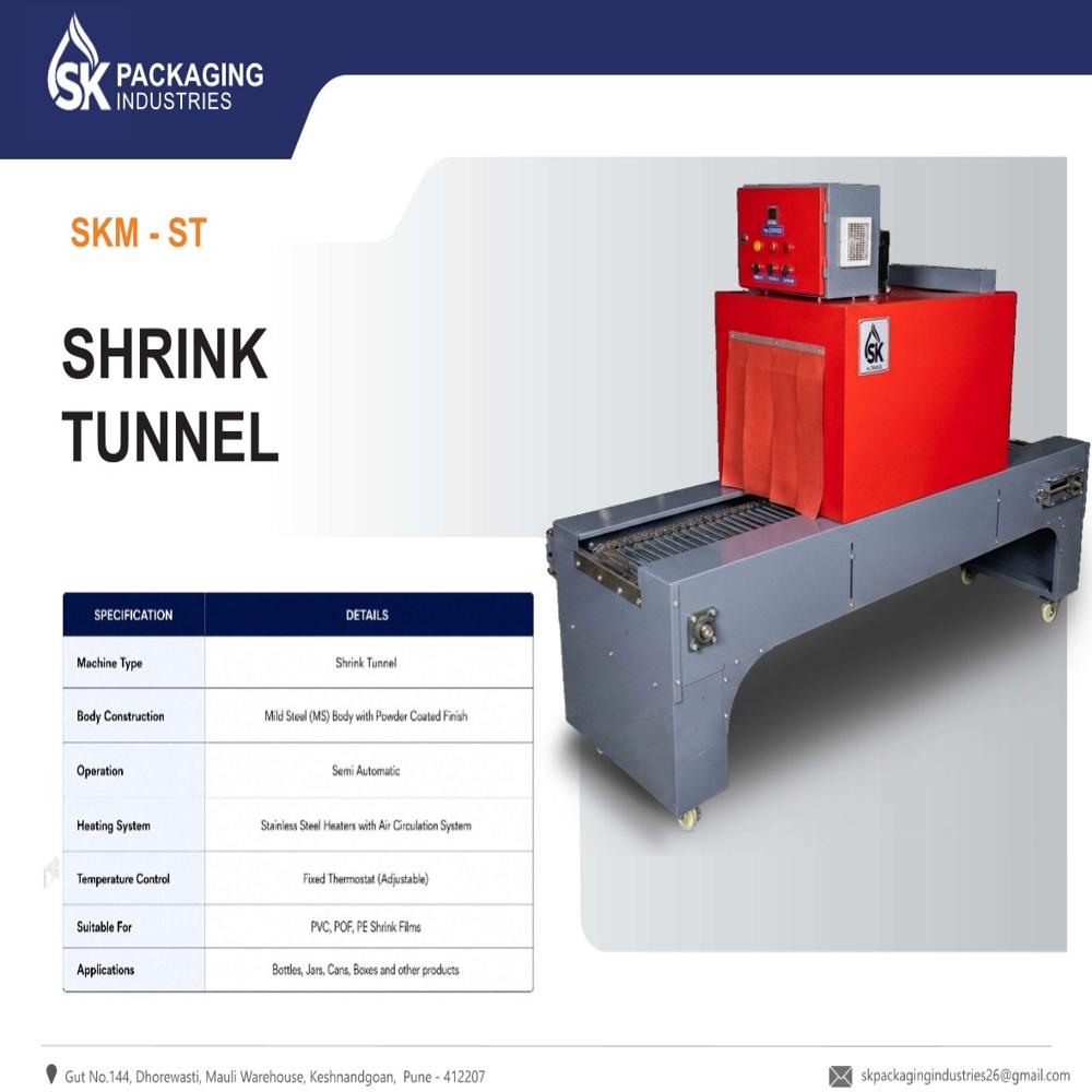 Shrink Tunnel Packaging Machine - Metal, 220v/380v | Automatic, Blue And White, Computerized With Plc Control System, 1-year Warranty