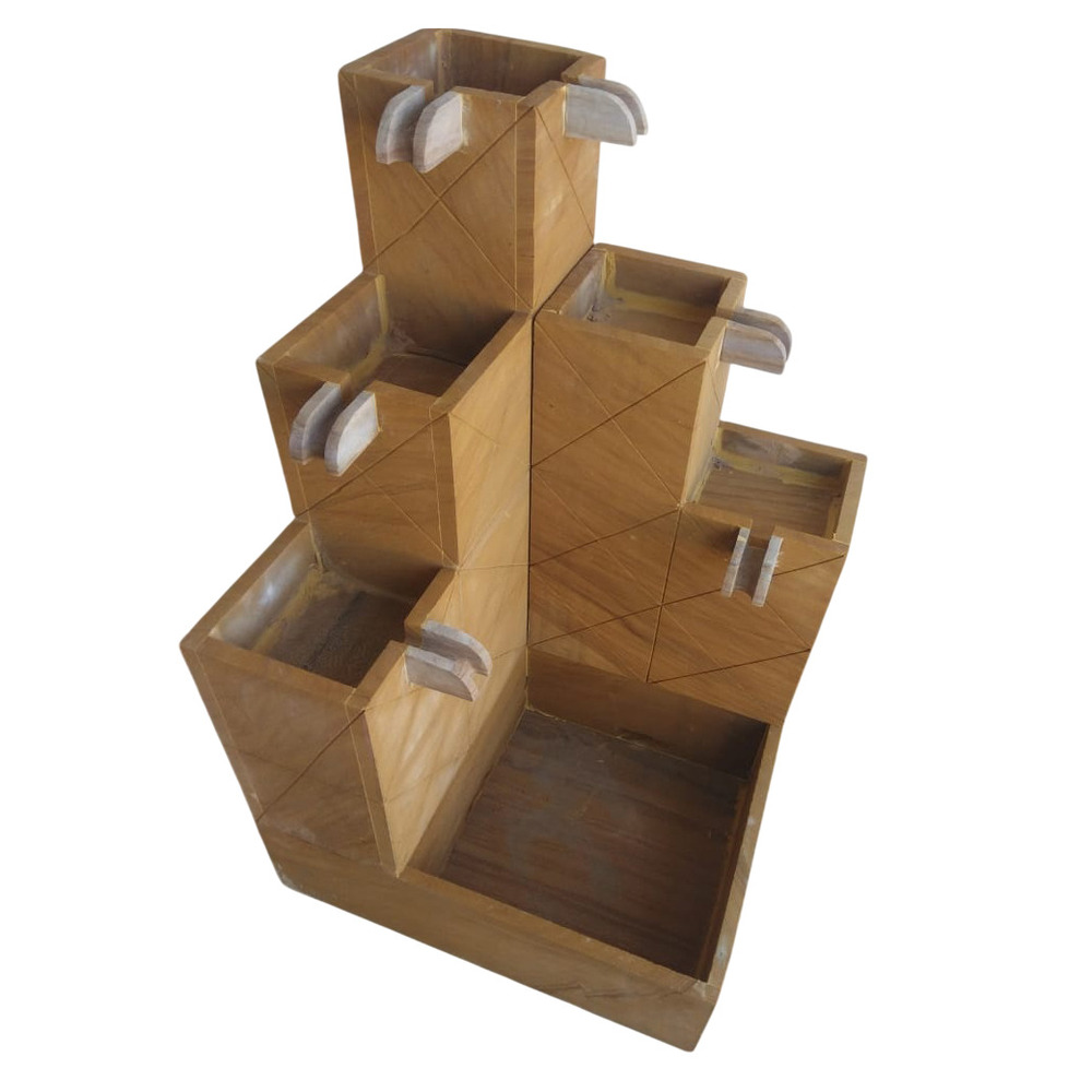 Multi Tiered Brown Stone Step Water Fountain