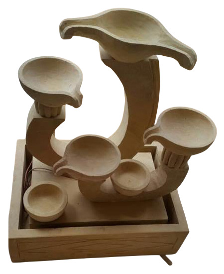 Carved Brown Sandstone Water Fountain