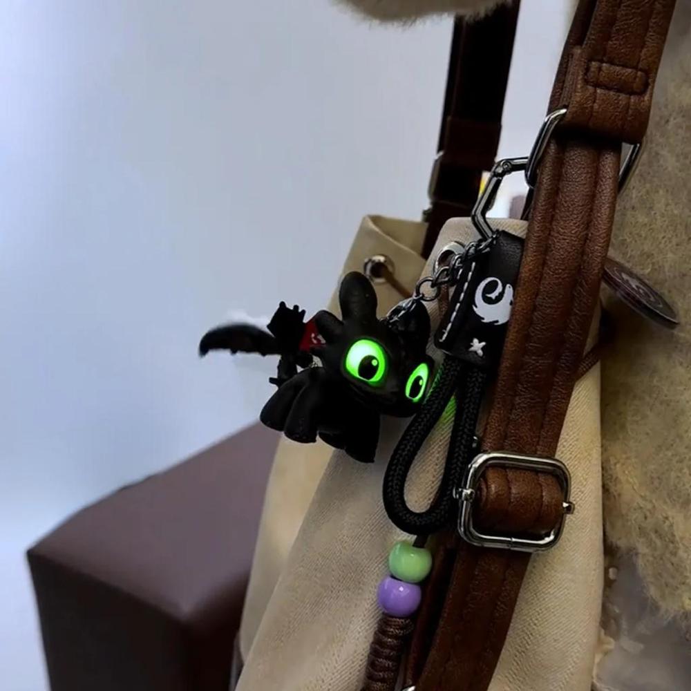 Dragon Character Keychain With Glowing Eyes