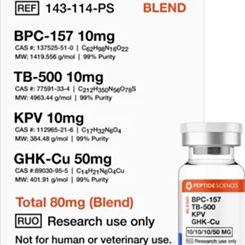 BPC-157 10mg, TB-500 10mg, KPV 10mg, GHK-Cu 50mg Peptide