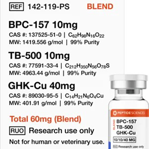 BPC-157 10mg, TB-100 10mg, GHK-Cu 40mg Peptide