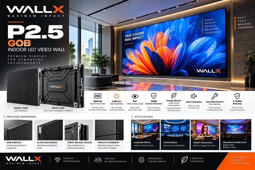 WallX P2.5 GOB Indoor LED Video Wall