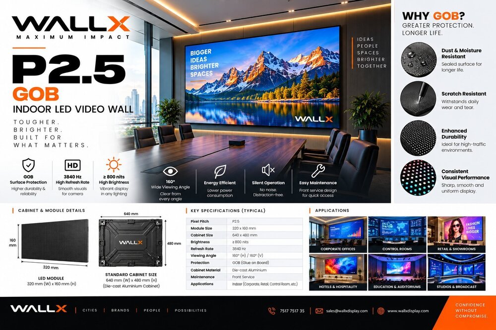 WallX P2.5 GOB Indoor LED Video Wall