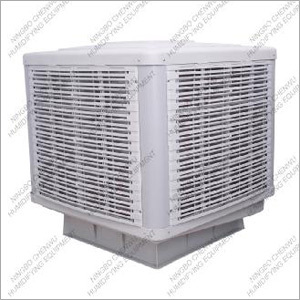 12 Volt Roof Mounted Evaporative Air Conditioner - Plastic Material, 1070x1070x1090 mm Dimensions | 18000 m3/hr Airflow, Axial Fan, 1.1 kW Power, 12-Month Warranty, Automatic Cleaning