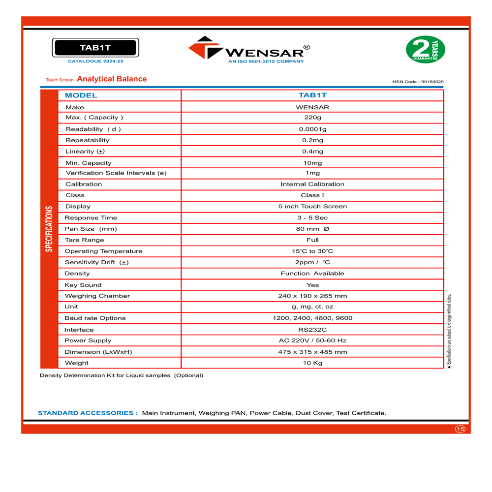 Analytical Balance TAB1T Wensar