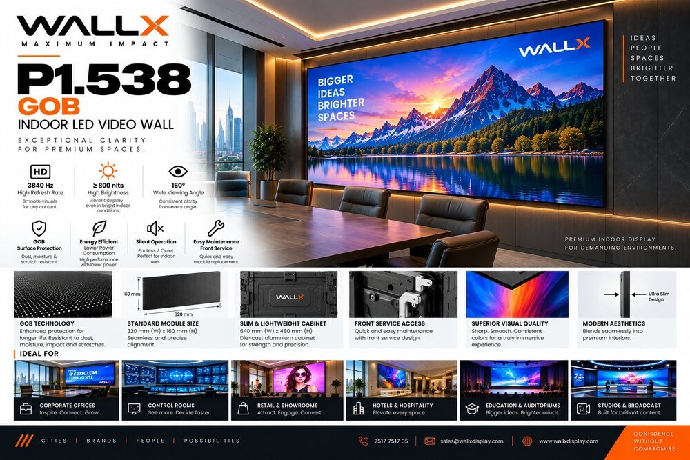 WallX P1.538 GOB Indoor LED Video Wall