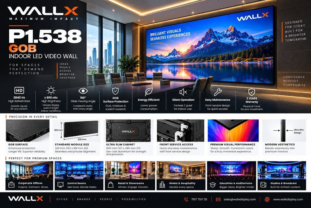 WallX P1.538 GOB Indoor LED Video Wall