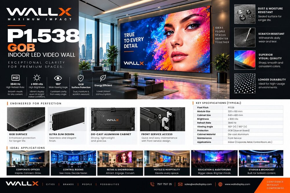 WallX P1.538 GOB Indoor LED Video Wall