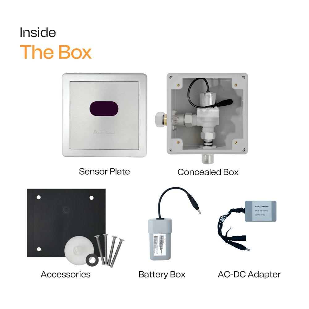 Automatic Concealed Urinal Sensor Bp-u502 (Dc) - Color: Silver