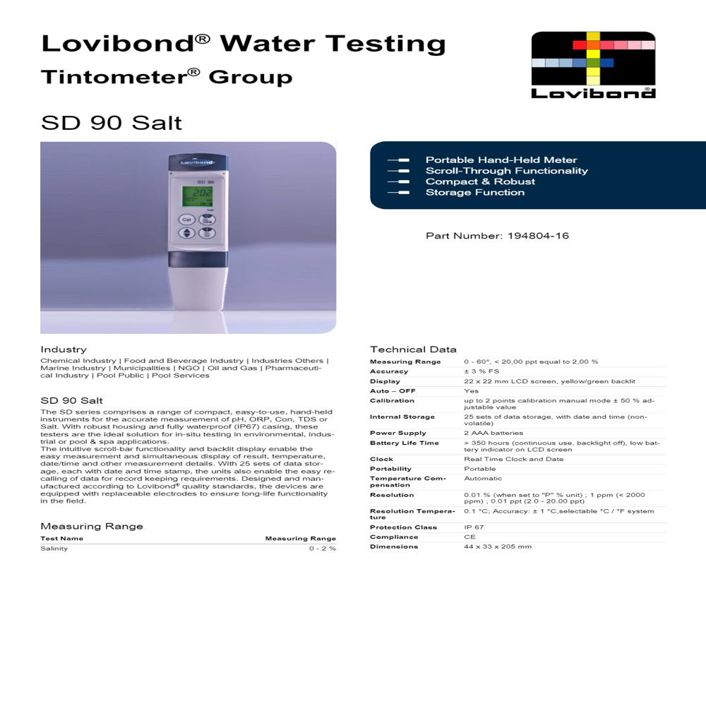 Portable SD 90 Water Testing