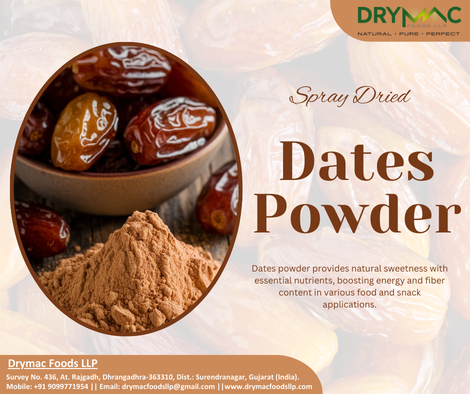 Spray Dried Dates Powder - Yellow Powder, Water Soluble | 12 Month Shelf Life, Ideal For Beverages, Health Foods, Bakery Goods, Baby Foods, Jellies