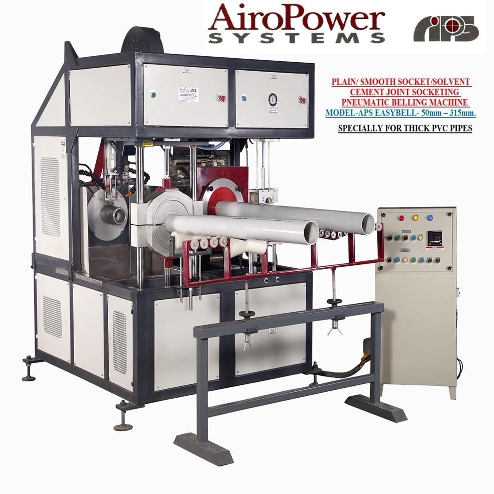 Aps Easybell-50mm Solvent Cement Joint Socketing Pneumatic Belling Machine - Mild Steel, 1550x1400x1900mm, Industrial Blue/grey | Automatic, Inbuilt Qc, Preset Air Torque
