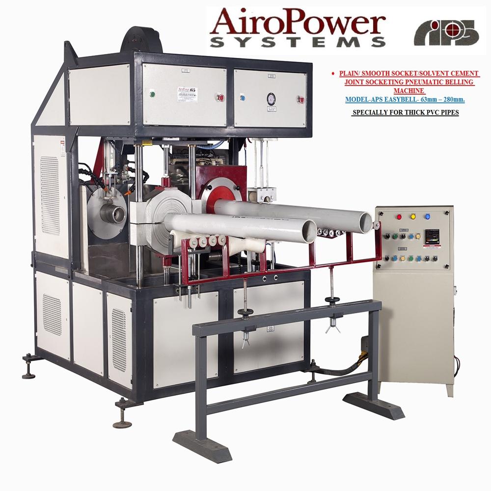 Aps Easybell-50mm Solvent Cement Joint Socketing Pneumatic Belling Machine - Mild Steel, 1550x1400x1900mm, Industrial Blue/grey | Automatic, Inbuilt Qc, Preset Air Torque