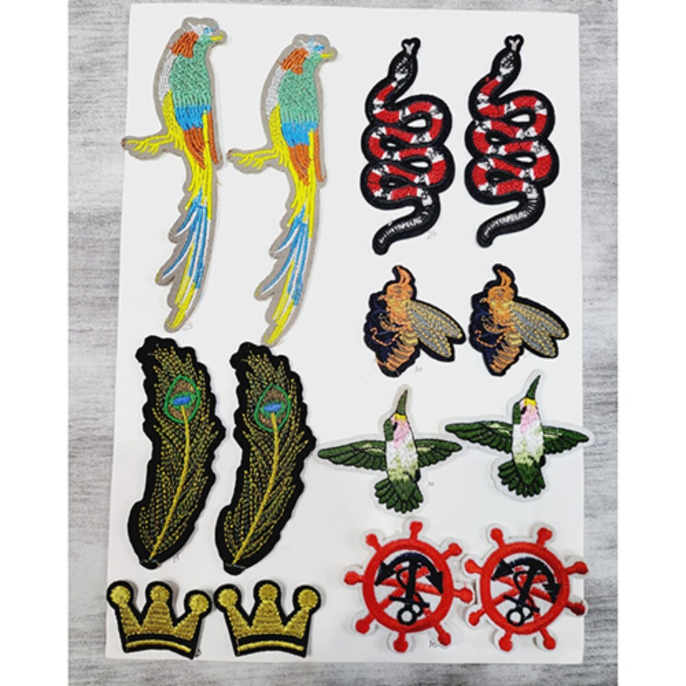 Flower Leaf Bird Patch - Color: Multicolor