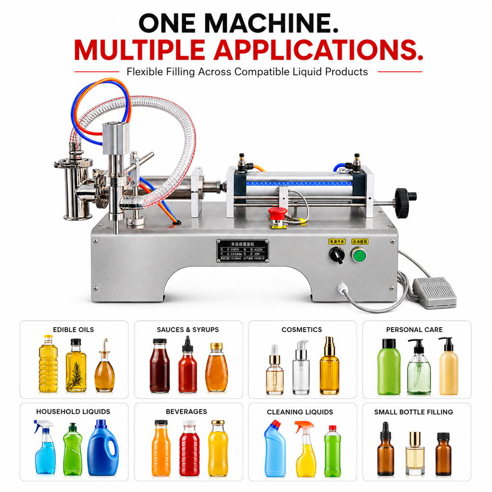Penumatic liquid filling machine Single head 50 to 500ml