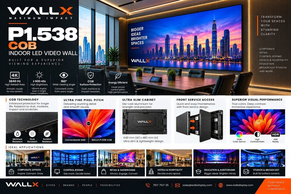WallX P1.538 COB Indoor LED Video Wall