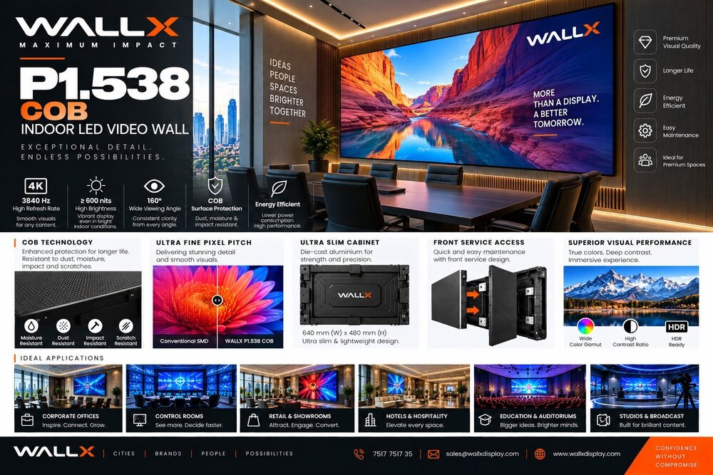 WallX P1.538 COB Indoor LED Video Wall