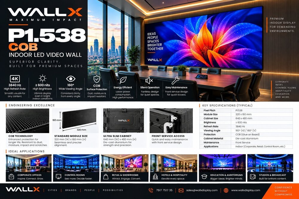 WallX P1.538 COB Indoor LED Video Wall