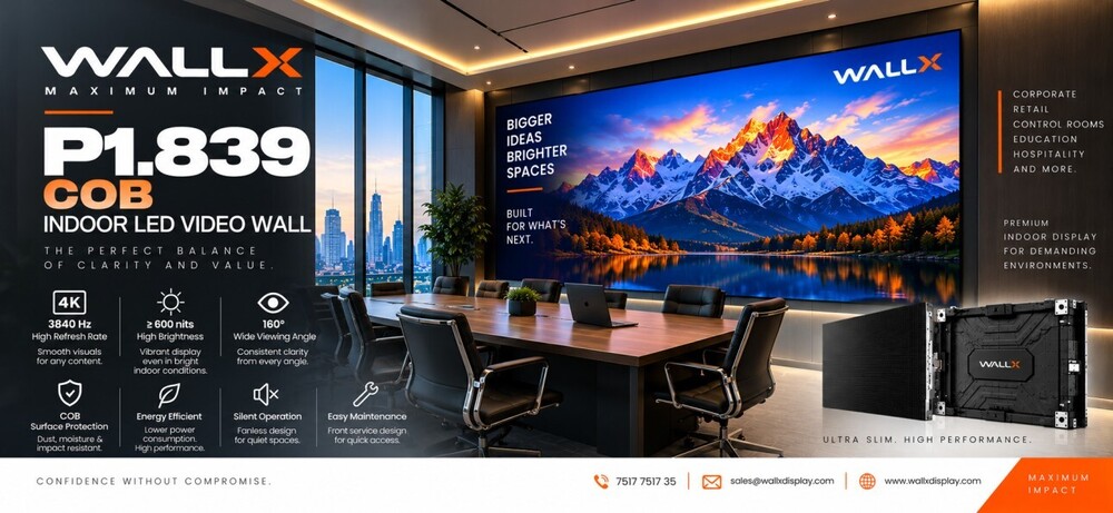 WallX P1.839 COB Indoor LED Video Wall