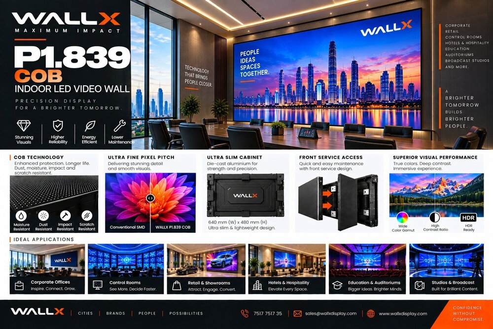 WallX P1.839 COB Indoor LED Video Wall