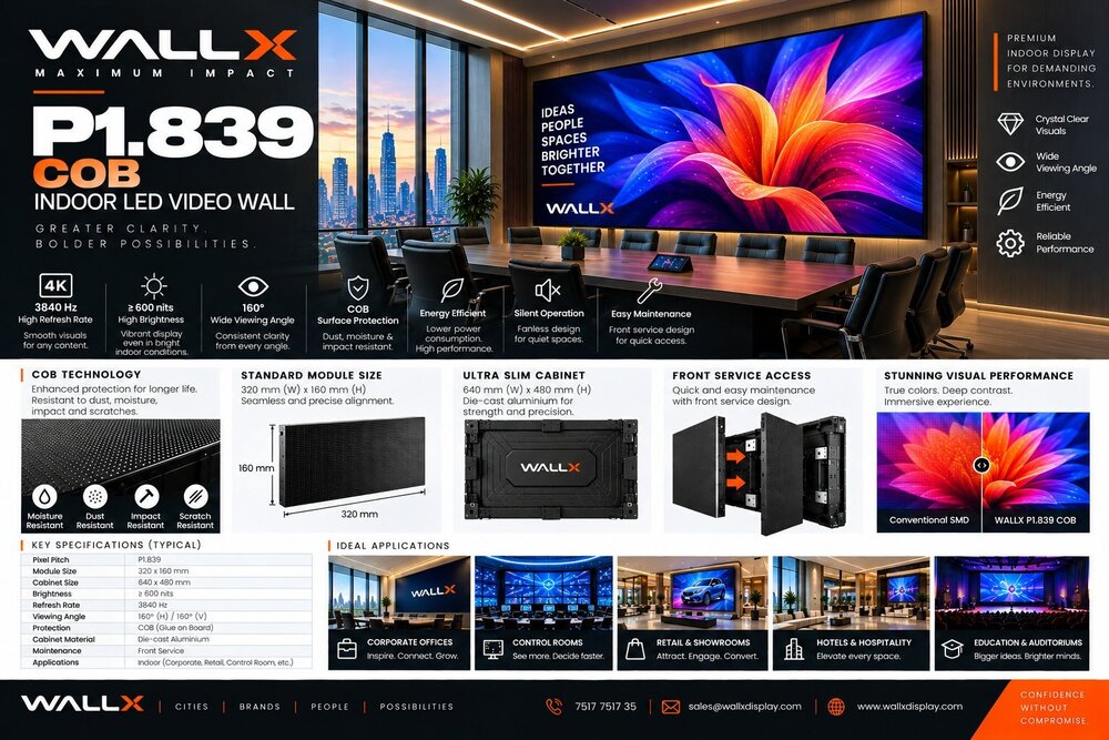 WallX P1.839 COB Indoor LED Video Wall