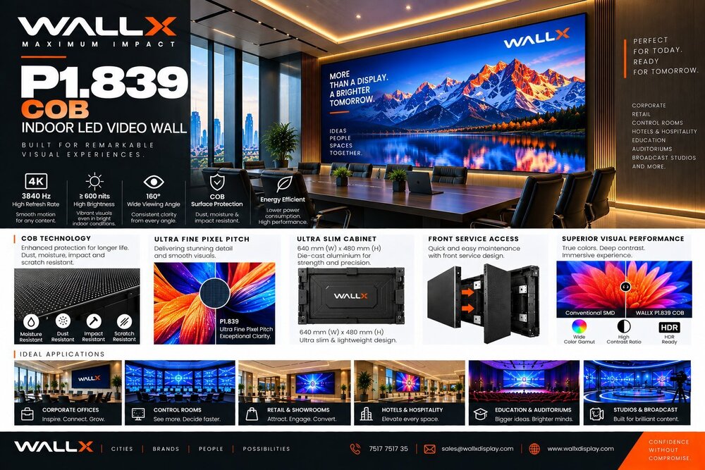 WallX P1.839 COB Indoor LED Video Wall