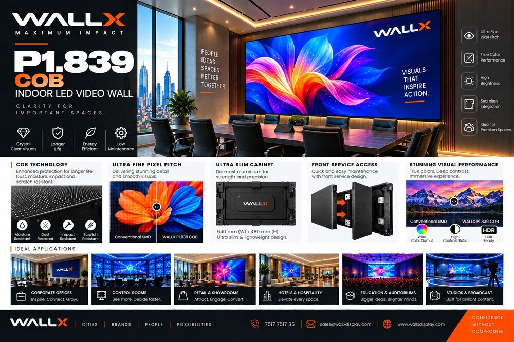 WallX P1.839 COB Indoor LED Video Wall
