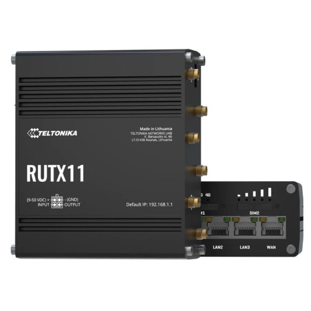 Teltonika RUTX11 Industrial 4G LTE Cat 6 Gigabit Router