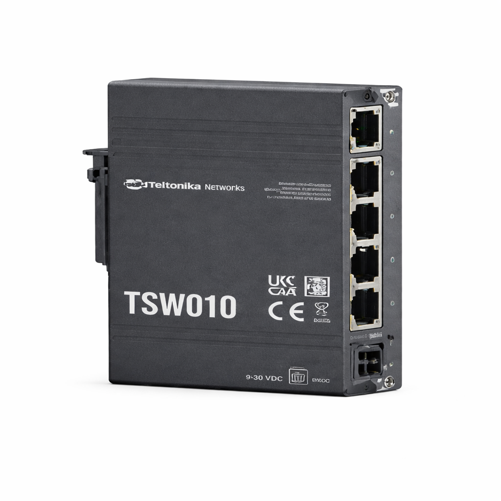 Teltonika TSW010 Compact 5-Port Industrial Ethernet Switch